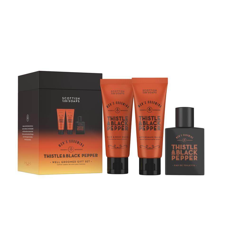 The Scottish Fine Soaps Company Thistle & Black Pepper Well Groomed Gift Set